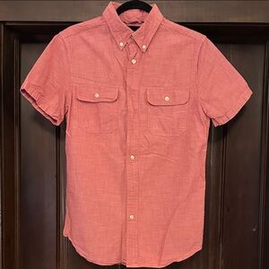 Chaps Men's Casual Button Down Shirt in Rust